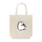 ハリネズミと楽器のハリネズミとヴァイオリン モノクロ Tote Bag