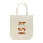 KOMUGI KAWAII CATのパンと猫(白文字) トートバッグ