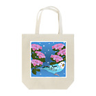 Yellow Rattleのインコと紫陽花(雨降り) Tote Bag