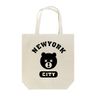 AliviostaのNYC BEAR ニューヨークシティベアー 熊 カレッジロゴ トートバッグ