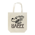 nidan-illustrationのhappy dog (black ink) トートバッグ