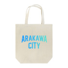 JIMOTO Wear Local Japanの荒川区 ARAKAWA WARD ロゴブルー トートバッグ