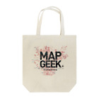 Graphic Design Works Quattroの地図マニア（MAP GEEK）・黒文字赤地図 トートバッグ