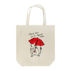 kanako-mikanのHave fun on a Rainy day (Red Umbrella) トートバッグ