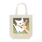 雪猫@LINEスタンプ発売中のお姉ちゃんの手GET Tote Bag