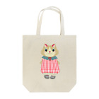 CHATONのチェックチュニックのモフちゃん Tote Bag