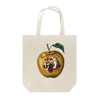 虎と黄色いりんご_Tiger and apple Tote Bag