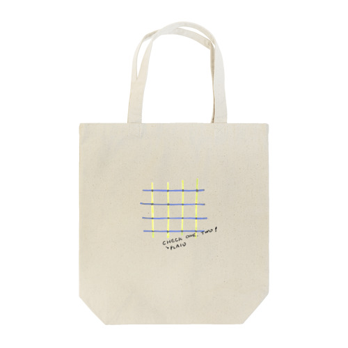 check one two!（黄色×青） Tote Bag