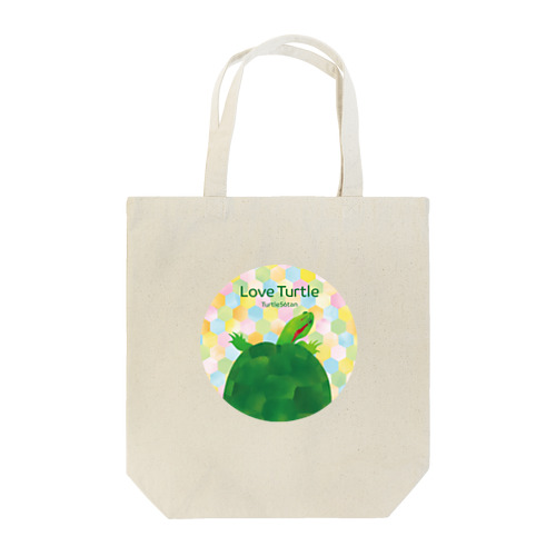 Love Turtle TypeB ワッペン カラフル Tote Bag