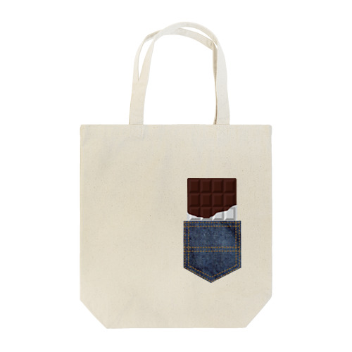 チョコレートインデニムポケット Tote Bag