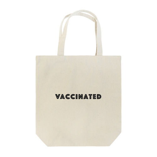 ワクチン接種済 VACCINATED　- black ver. 01 - トートバッグ
