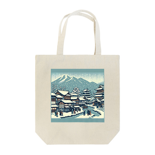 江戸の町、雪景色 トートバッグ