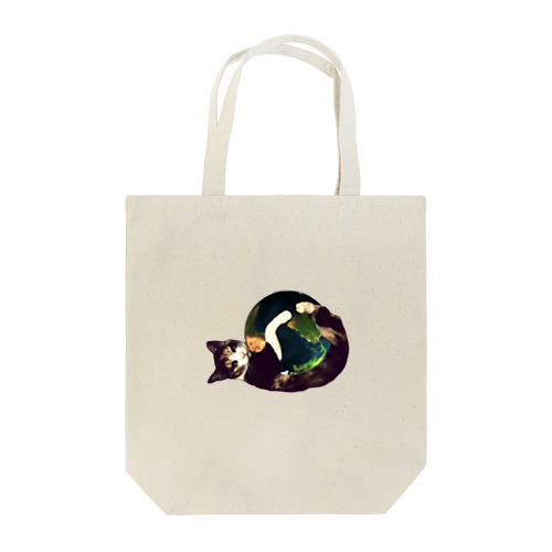 三毛猫の地球（猫キックver） Tote Bag