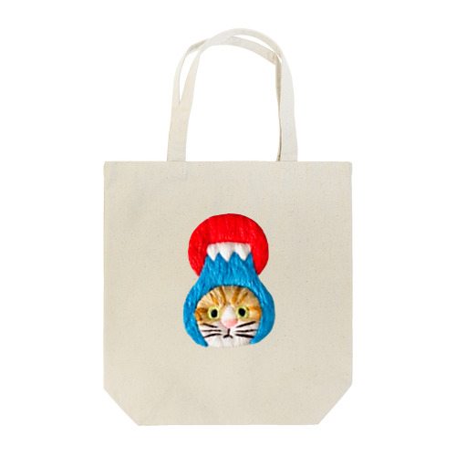 かぶる猫[富士山(初日の出)ver.](茶白猫) Tote Bag