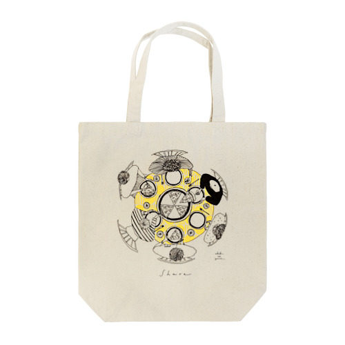 share(yellow） Tote Bag