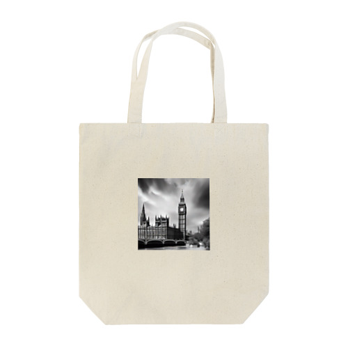 モノクロ　世界遺産　ウェストミンスター宮殿　ビッグベン Tote Bag