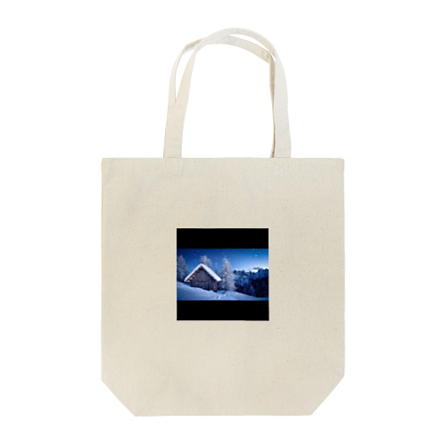 A snow-covered lodge  Tote Bag
