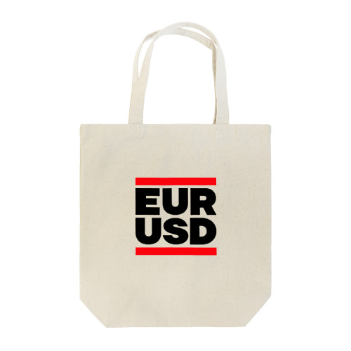ユロドル ユーロドル EURUSD FX 為替 両替 　黒字黒フォント  トートバッグ