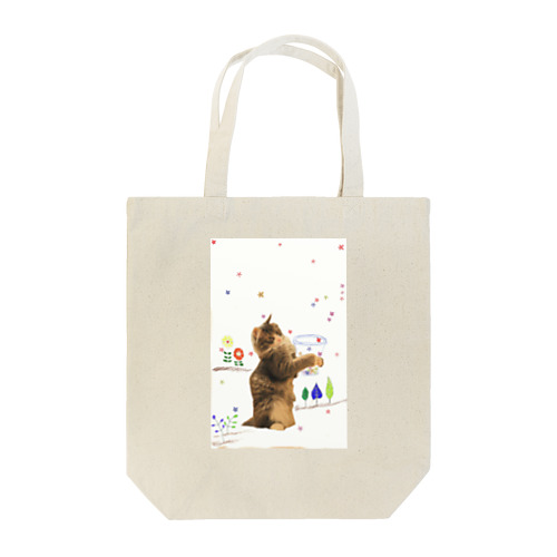 花を集める猫　ノルン Tote Bag