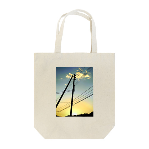 黄昏の電柱 Tote Bag