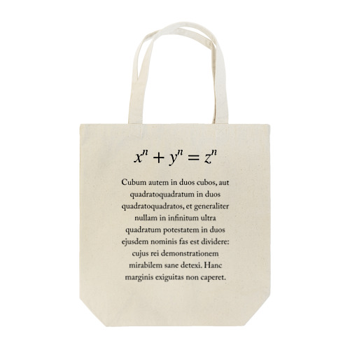 フェルマーの最終定理 Tote Bag