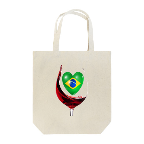 国旗とグラス：ブラジル（雑貨・小物） トートバッグ