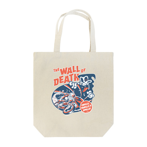 the Wall of Death : Navy / Red トートバッグ