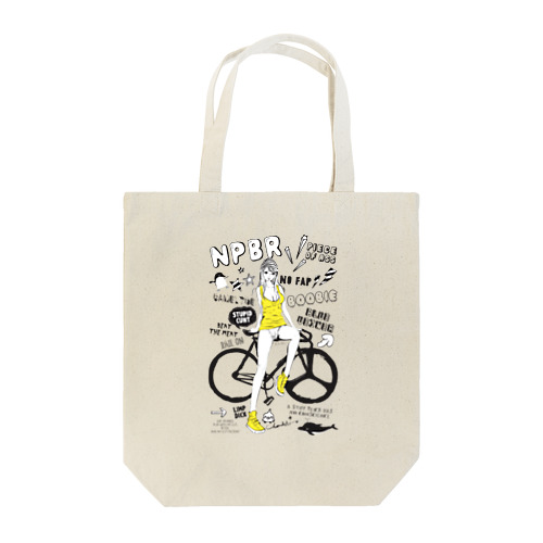 NPBR 自転車女子 ガーリーイラスト Tote Bag