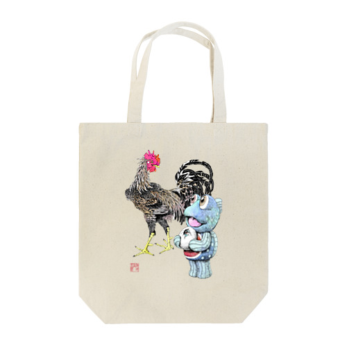 魚植綵絵〜雄鶏陸吾郎図 Tote Bag