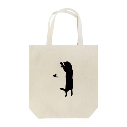 蝶と遊ぶ猫シルエット　枠なし Tote Bag