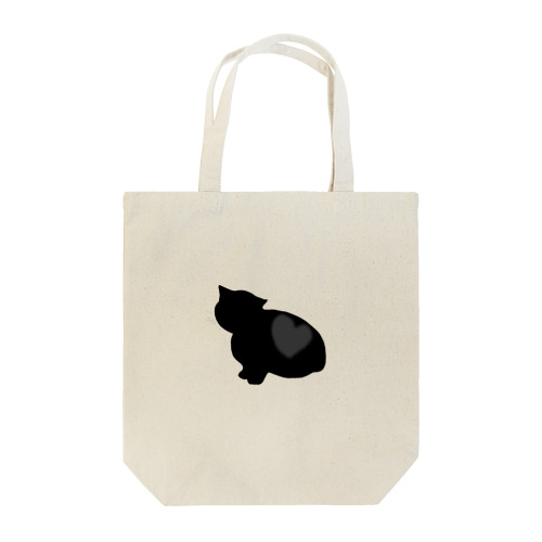 ハート柄の猫　マンチカンシルエット Tote Bag