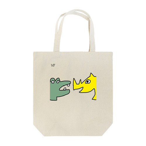 きっとワニとサイ Tote Bag