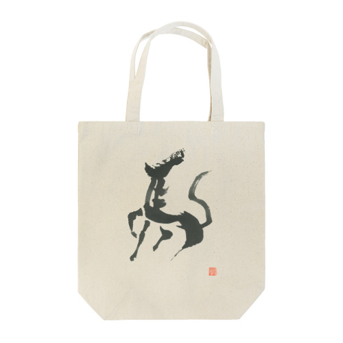 【Sumi-e ink painting, pictographic character, horse】 Tote Bag