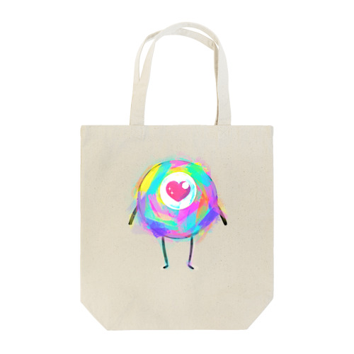 colorful heart eye* トートバッグ