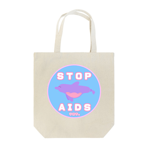 Condom Dolphin【STOP AIDS】 Tote Bag