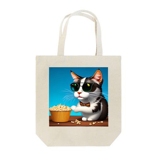 Popcorn Cat Tote Bag