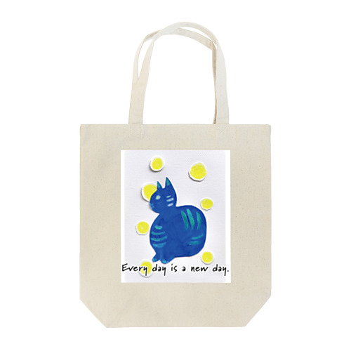 Cat blue  Tote Bag