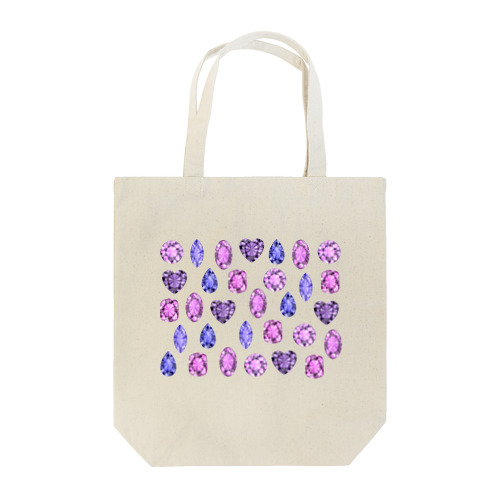 紫色の宝石 トートバッグ