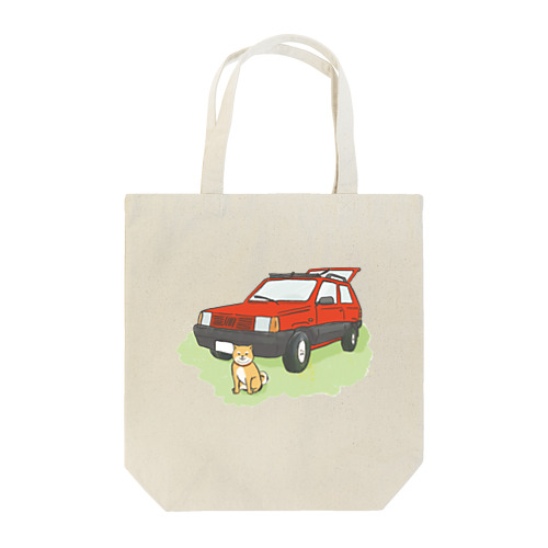 【赤】ぱんだといぬ Tote Bag