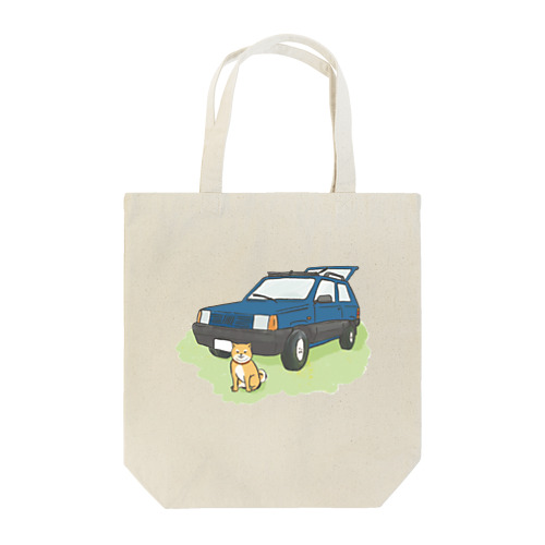 【青】ぱんだといぬ Tote Bag