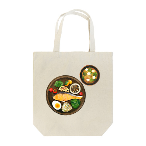 Japanese morning plate and miso soup Tote Bag