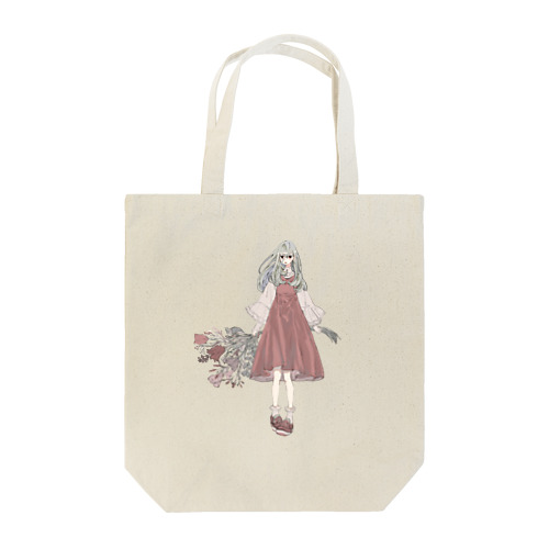 花と女の子 Tote Bag