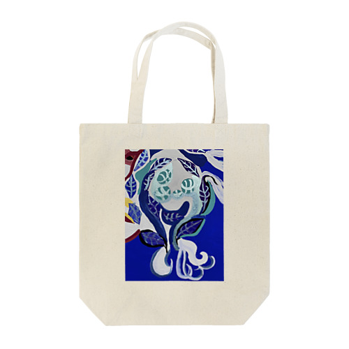 紺碧の葉魚と花❶ Tote Bag