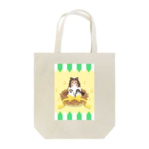 シェルティ×十姉妹 Tote Bag