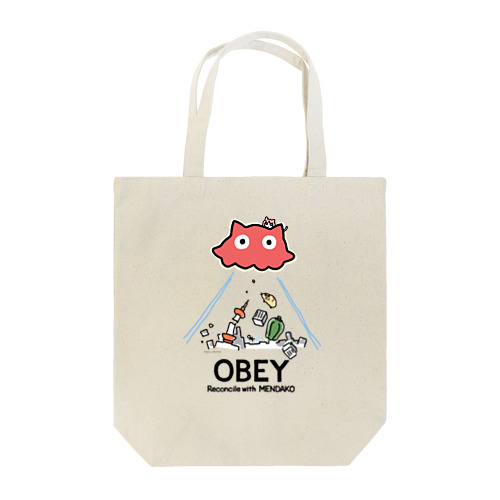 めんだこちゃん OBEY (淡色用)  Tote Bag