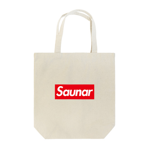 Saunar-サウナー-赤BOXロゴ Tote Bag