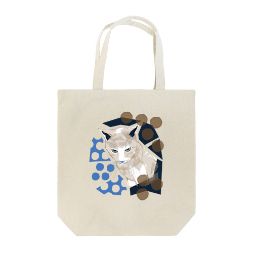 水玉と猫 -polka dots and cat-（青茶） Tote Bag