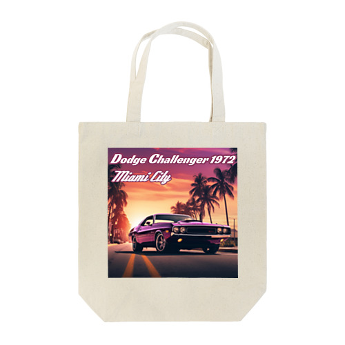 Dodge Challenger 1972 Miami cityモンスターマシーン Tote Bag