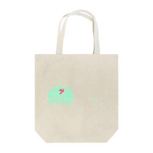 Among trees, a legend rests. Tote Bag