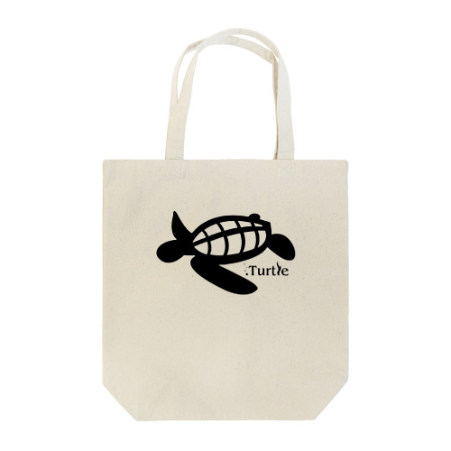 Turtle-Black Tote Bag